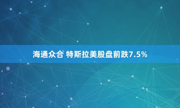 海通众合 特斯拉美股盘前跌7.5%
